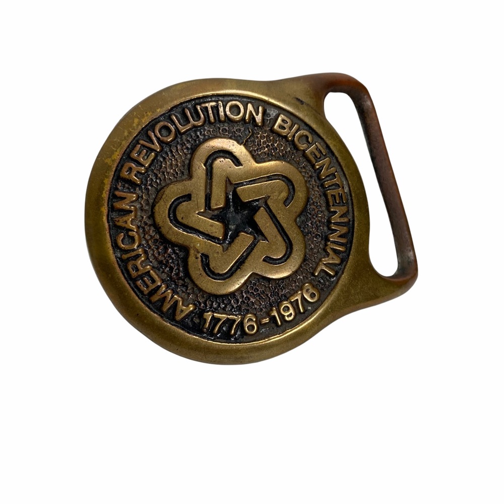 American Revolution Bicentennial Solid Brass Belt Buckle